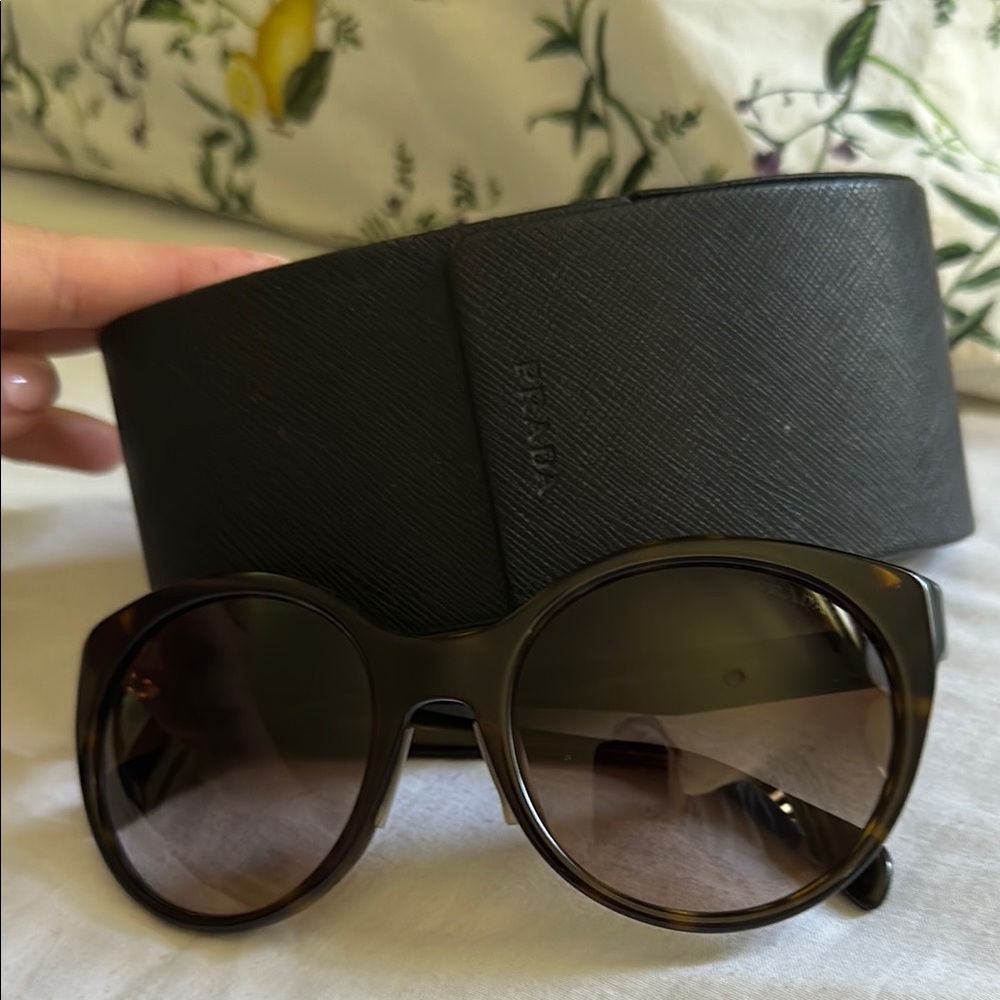 Prada Brown Oversized Round Sunglasses